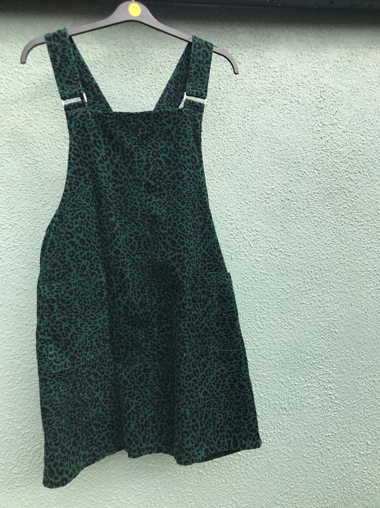 Leopard Print Dungaree Dress