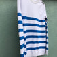 Blue and White Striped Jumper with Button Detail